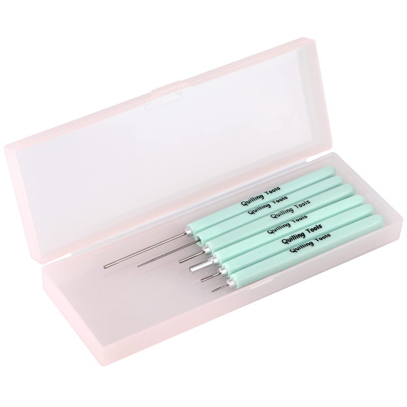 MDLUU Paper Quilling Tools with Storage Case, 5 Pieces Quilling Slotted Tools, 1 Piece Quilling Needle Pen for Paper Quilling Crafting, DIY Card Making Project - Image 1